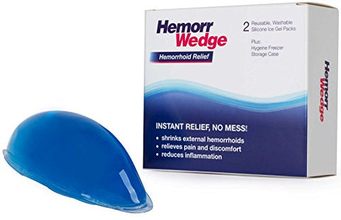 Hemorrwedge Hemorrhoid Treatment Ice Pack - Gel Freeze Pack, Pair with Case