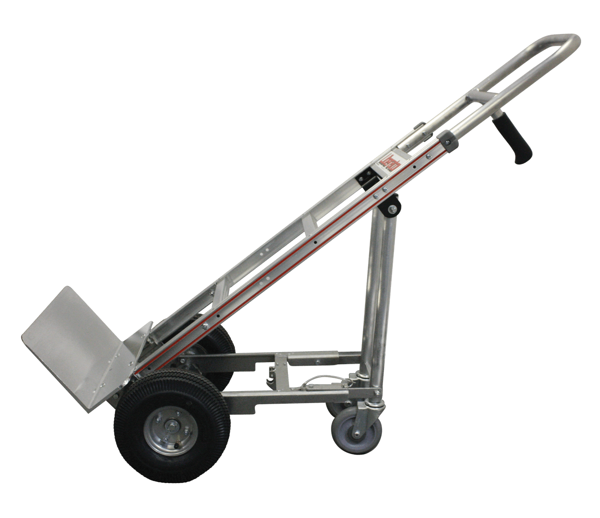 B&P Aluminum Hand Truck 60" w/ 4th Wheel Attachment - 600lb Capacity