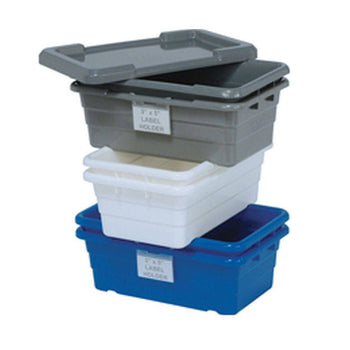 Strong Hold Metal Storage Cabinets with Quantum Plastic Bins