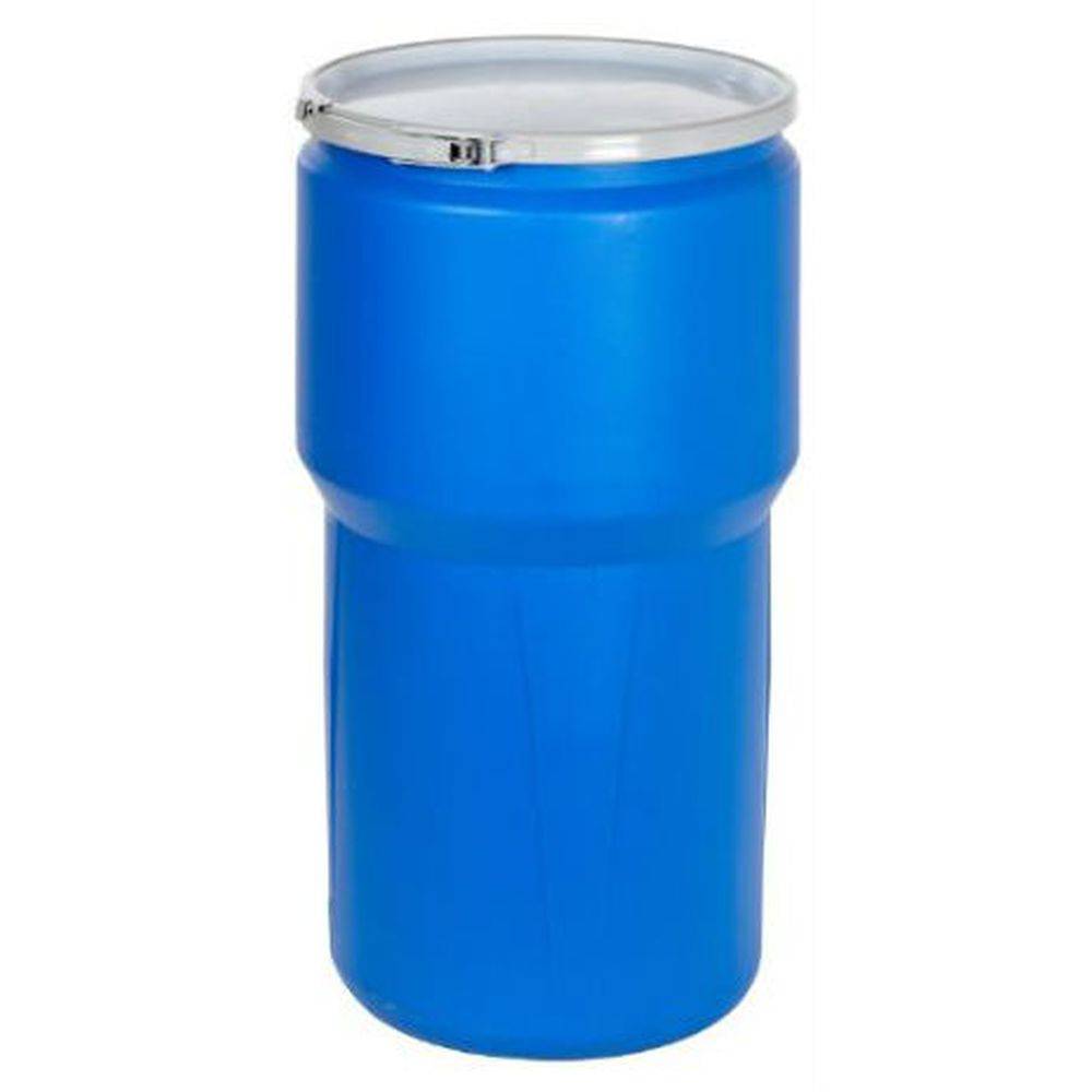 Open Head Poly Drum 14 Gal Blue W Metal Lever Lock Source 4 Industries 2126