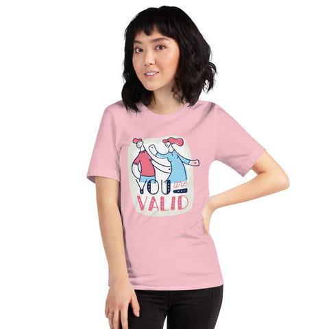 WOMENS YOU ARE VALID T-SHIRT MOTIVATIONAL QUOTES T-SHIRTS THE SUCCESS MERCH Pink S 