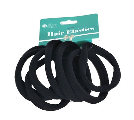 Hair Elastics Black 8pcs - Dollar Outlet