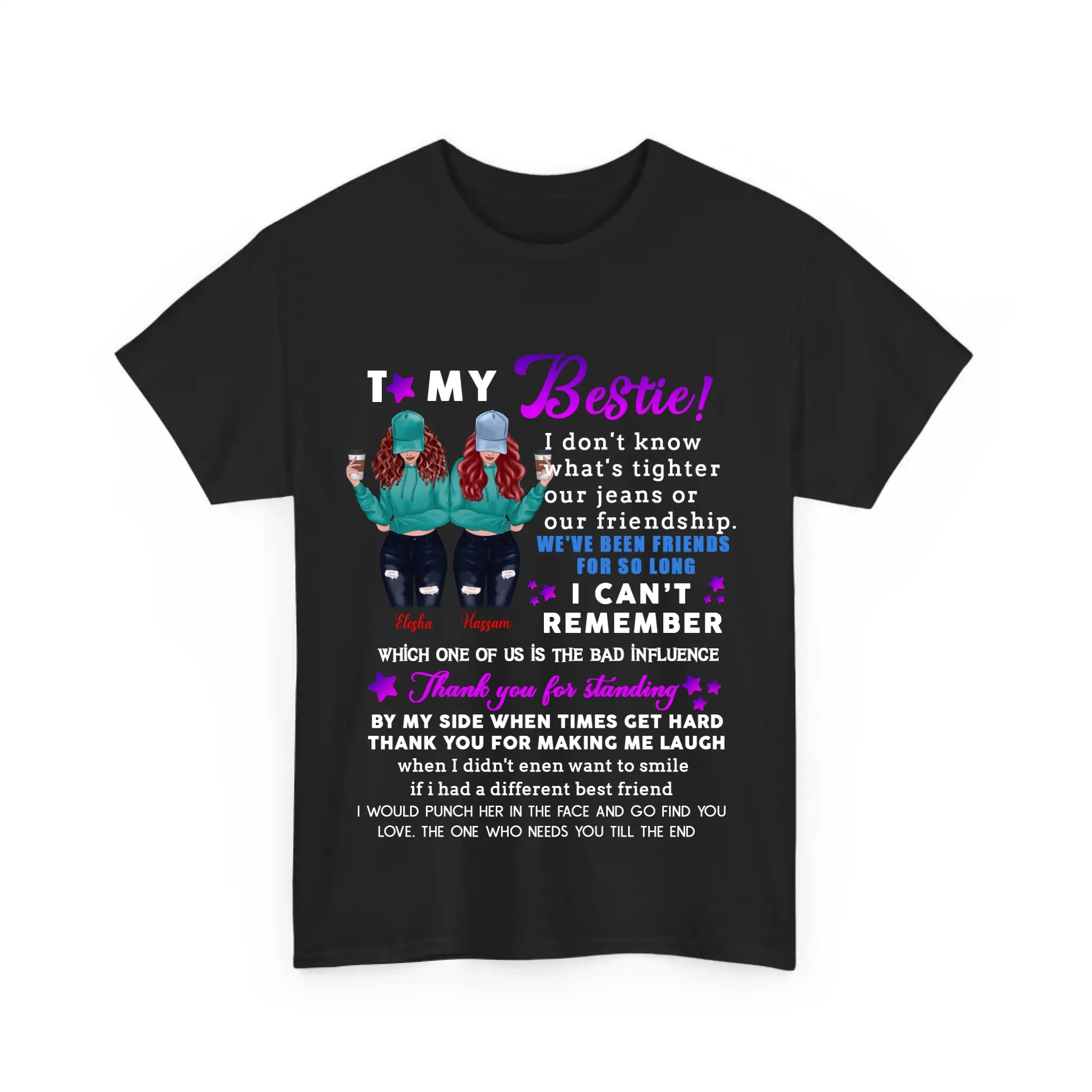 Best Friends T Shirts - To My Bestie Personalized Sister Shirts With Name