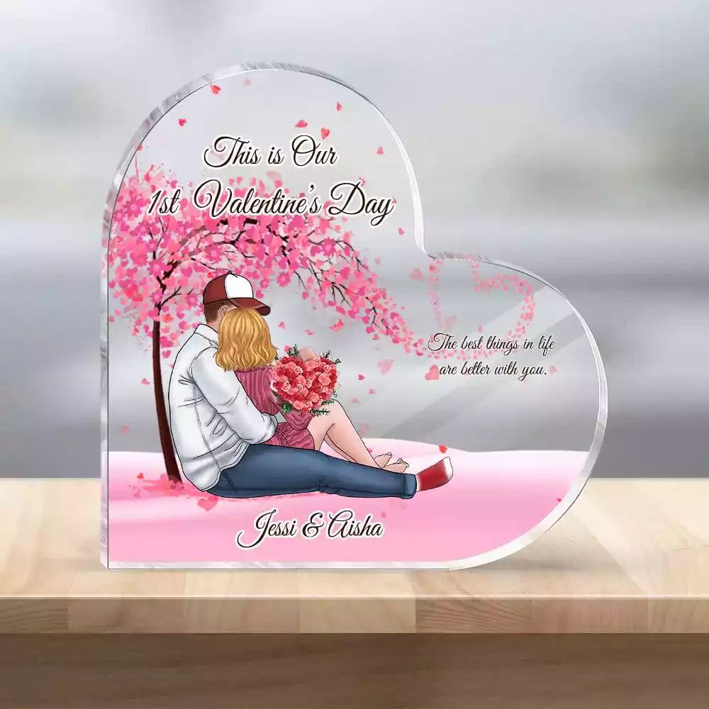 Transparent  Acrylic Personalized Heart Tabletop Decoration
