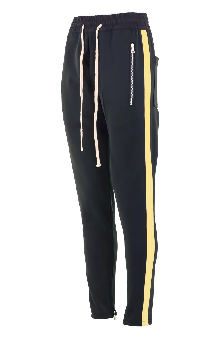 yellow stripe track pants