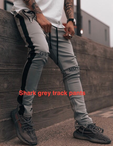 dark grey track pants