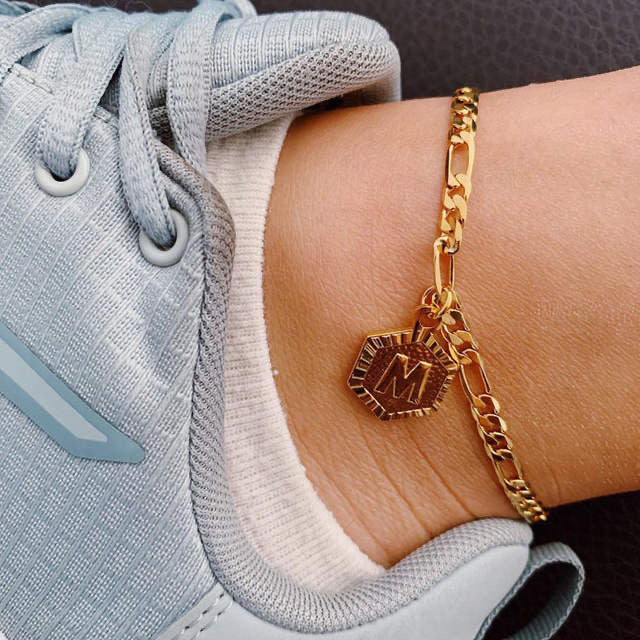 ankle bracelet with initials