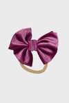velvet bow headband || violet quartz