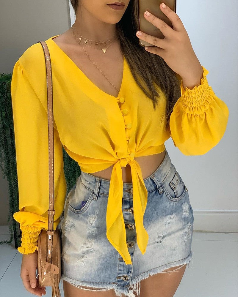 yellow mustard crop top