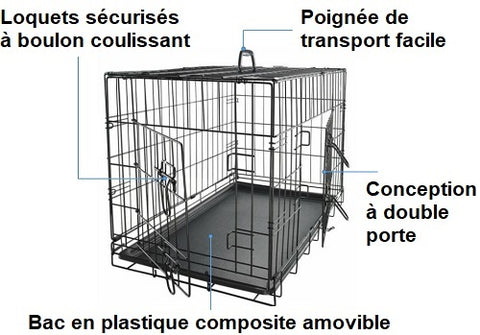 Cage chien pliable - détails