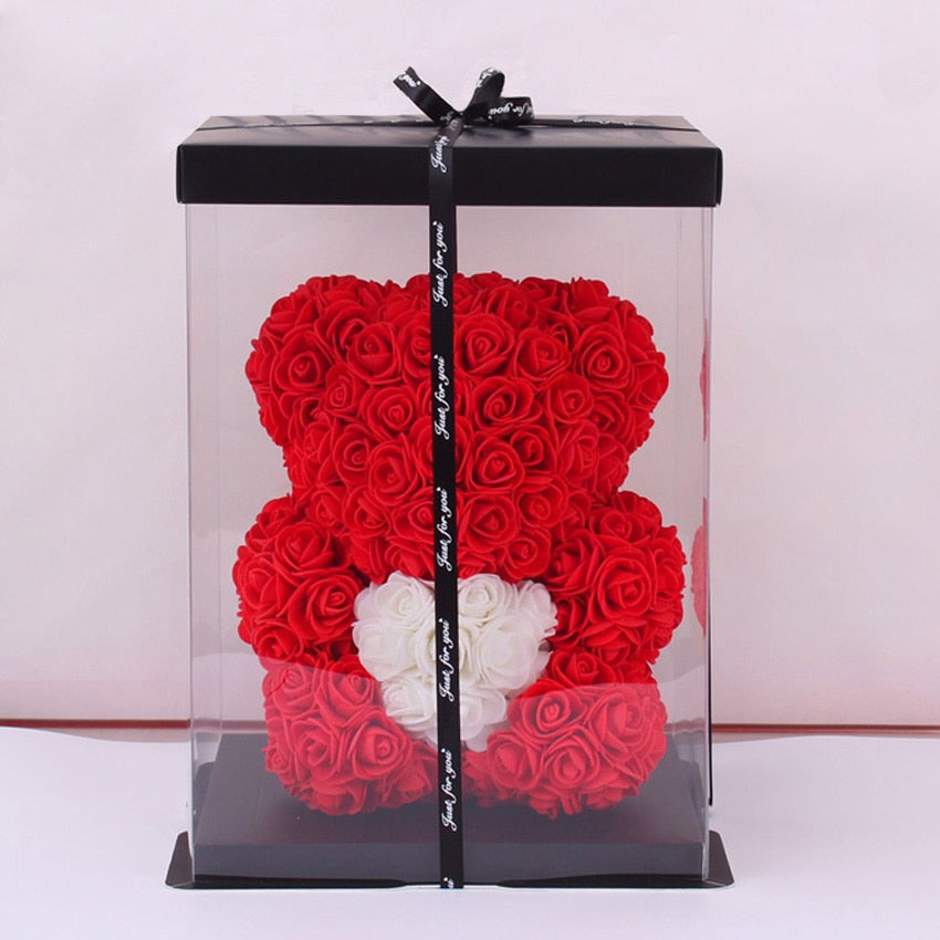 flower teddy bear with free gift box