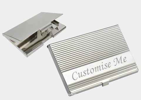 Personalised engraved gifts for him such as engraved business card holders for men