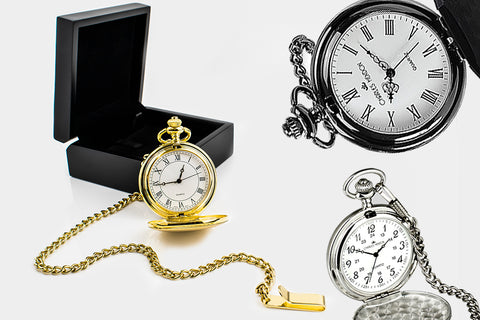 Personalised engraved gifts for him such as engraved pocket watches