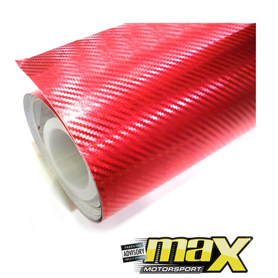 Chrome Carbon Fibre Style Vinyl Wrap (Red) maxmotorsports