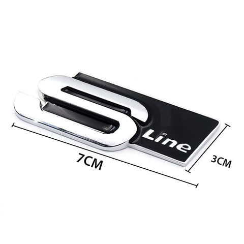Black Silver Chrome Audi S Line Sline 3D Emblem Logo Badge Car