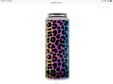 Slim Can Koozie Neon Leopard