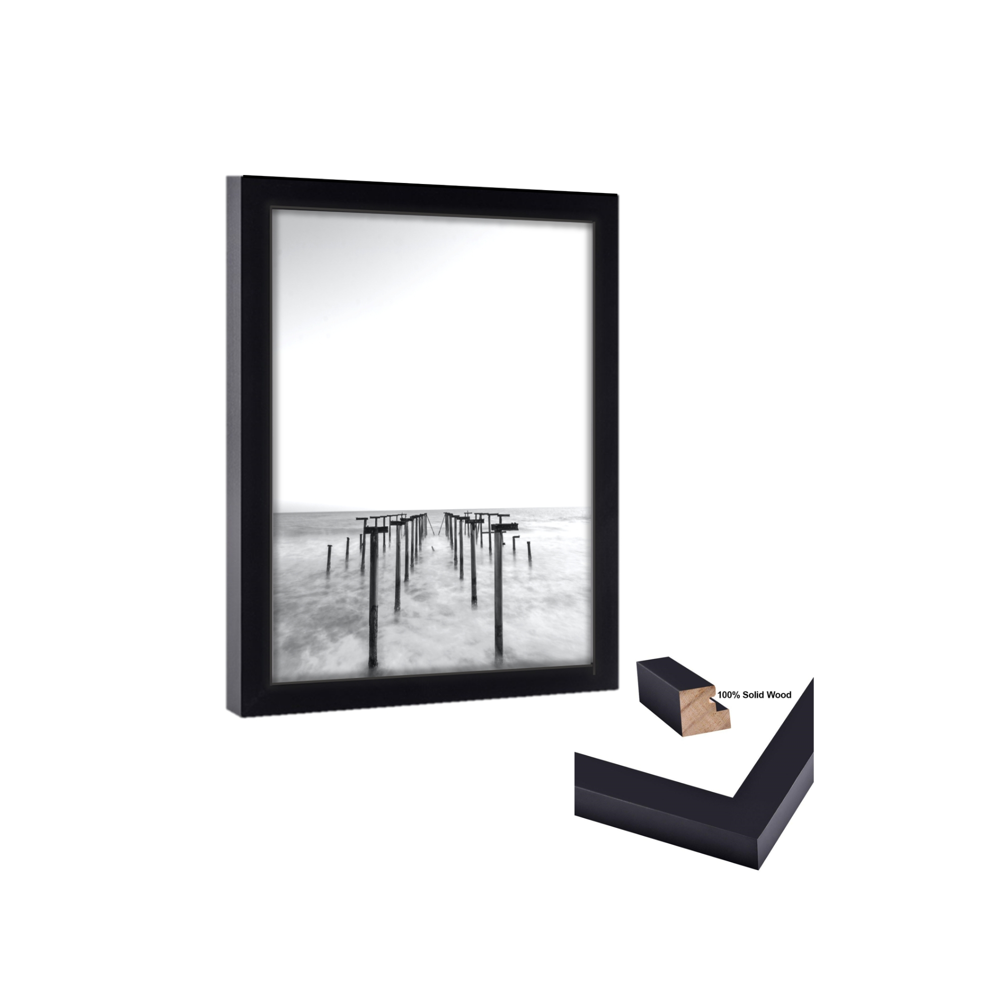 Gallery Wall 16x24 Picture Frame Wood Black 16x24 Poster Black