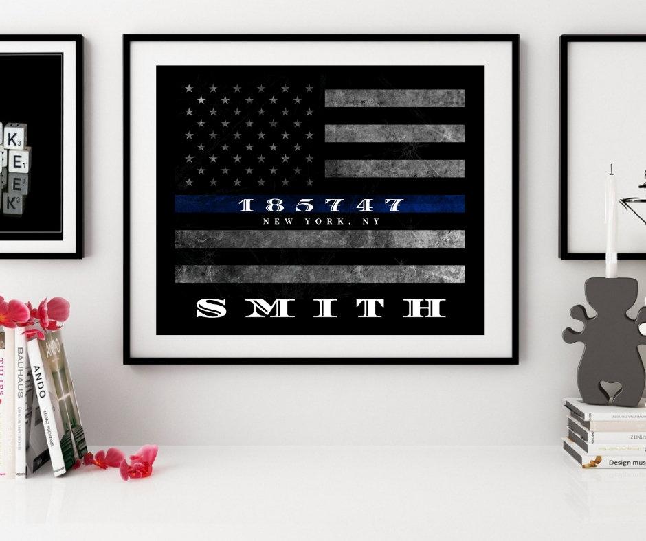 on The Rox Police Gifts for Men and Women - Permanently Engraved 11 oz Glass - Thin Blue Line Police Officer Retirement Gift Idea- Wish A Happy