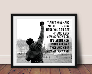 Rocky Balboa quote poster art print, Inspirational wall art print, Rocky Balboa poster, Rocky balboa wall art, Motivational Poster