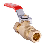 (Pack of 10) EFIELD 1/2 Inch Compression Heavy Duty Full Port Brass Ball Valve ,Lead Free-10 Pieces