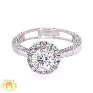 1.54ct Round Diamond 18k White Gold Engagement Ring / Charm (solitaire center)