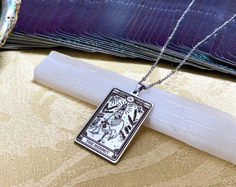 Hermit Tarot Card Necklace