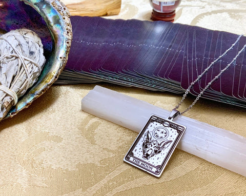 Moon Tarot Card Necklace