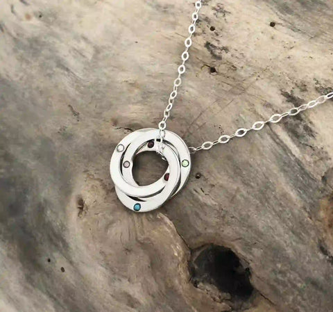 Birthstone Russian ring necklace