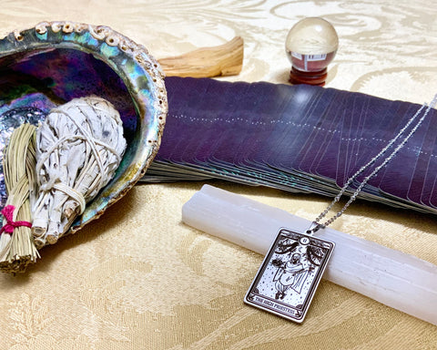 High Priestess Tarot Card Necklace