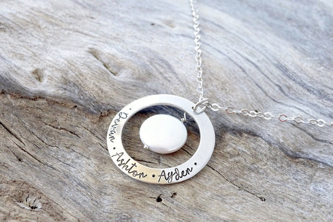 Coin Pearl Personalized Necklace