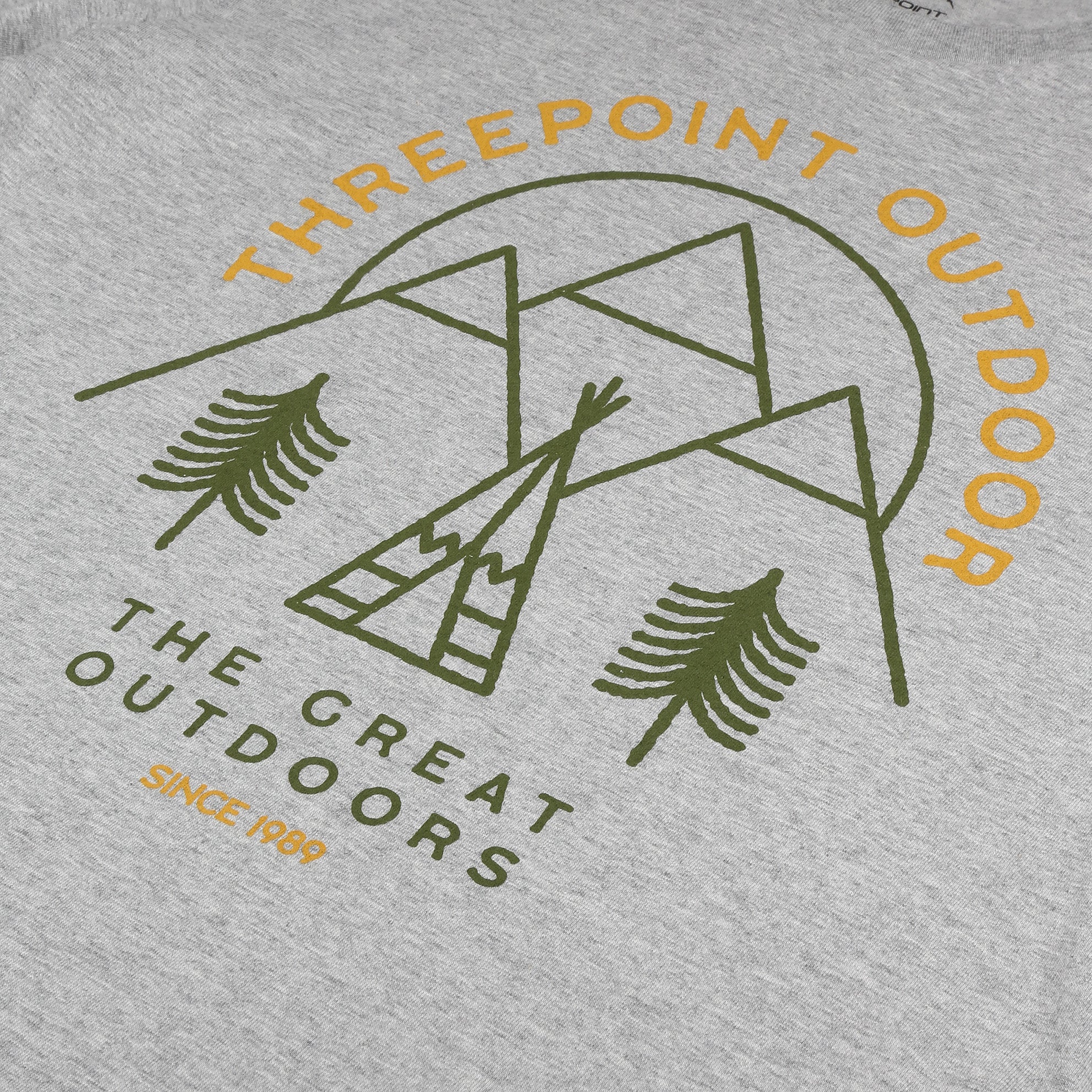 Great Outdoors T Shirt Grey Heather Threepoint Outdoor