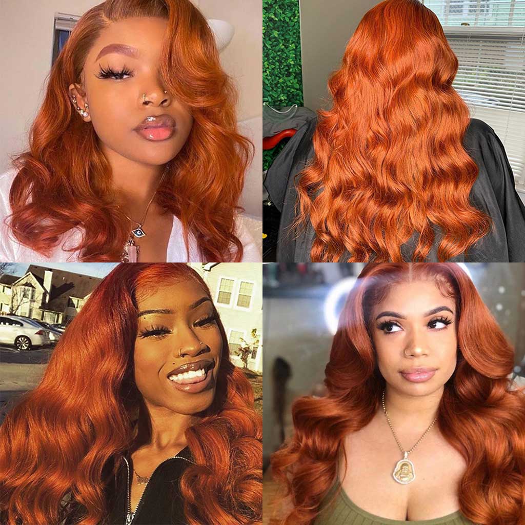 ULit Hair Ginger Color Human Hair Wigs Body Wave Wig For Black Women