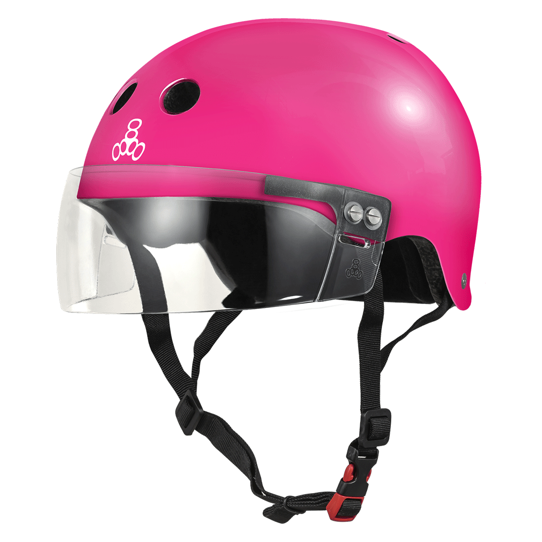 Image of Triple 8 The Visor Certified Helmet SS Pink Gloss
