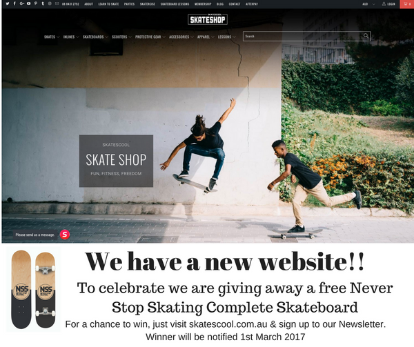 Win a free Never Stop Skating Board