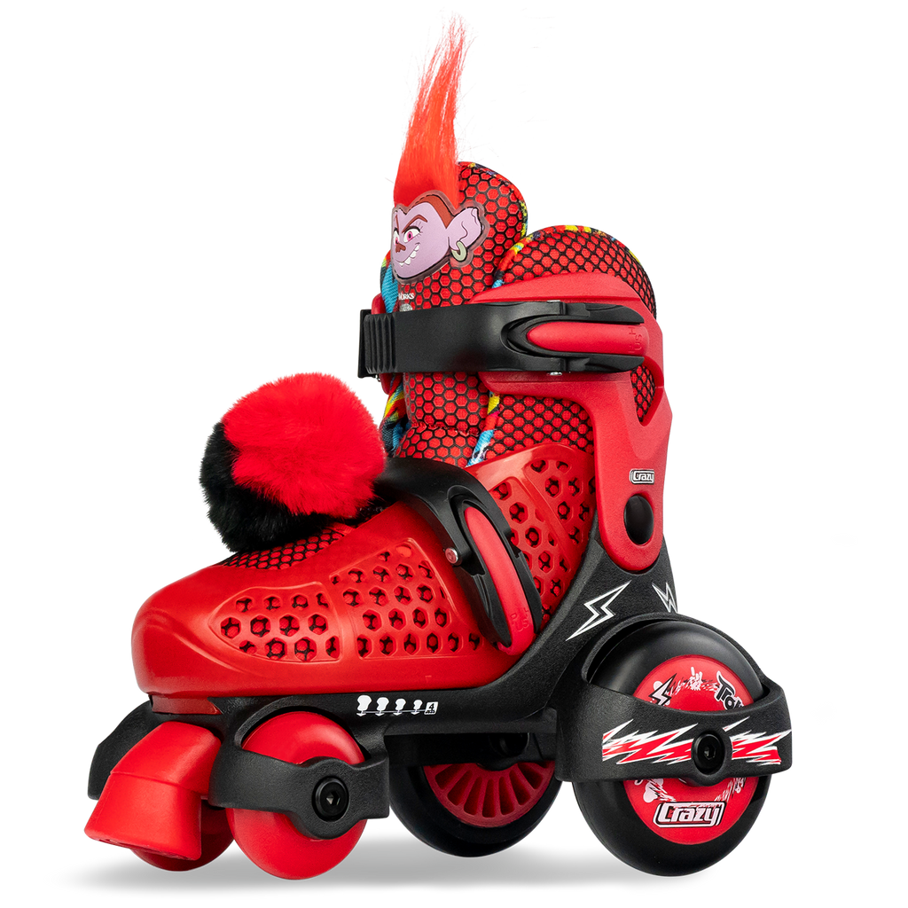 playwheels trolls roller skates with knee pads and helmet