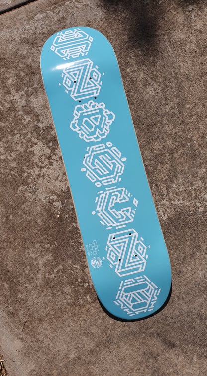 Inbound Skateboards - Isometric Logo Deck Light Blue 8.25