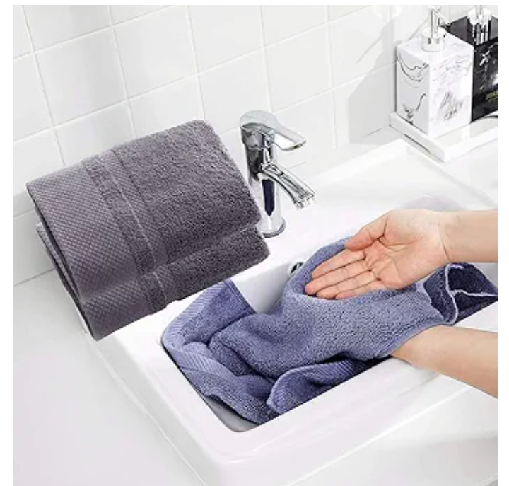 Bathroom Hand Towels, Set of 2, Ultra Soft and Highly Absorbent Face Towel, Durable Hand Towel for Everyday Use, Home, Camping, Gym Grey