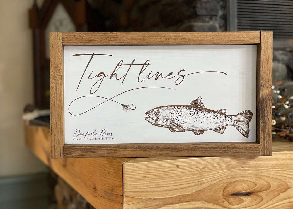 Fishing' Personalised Leather Sign Wall Hanging By Artbox