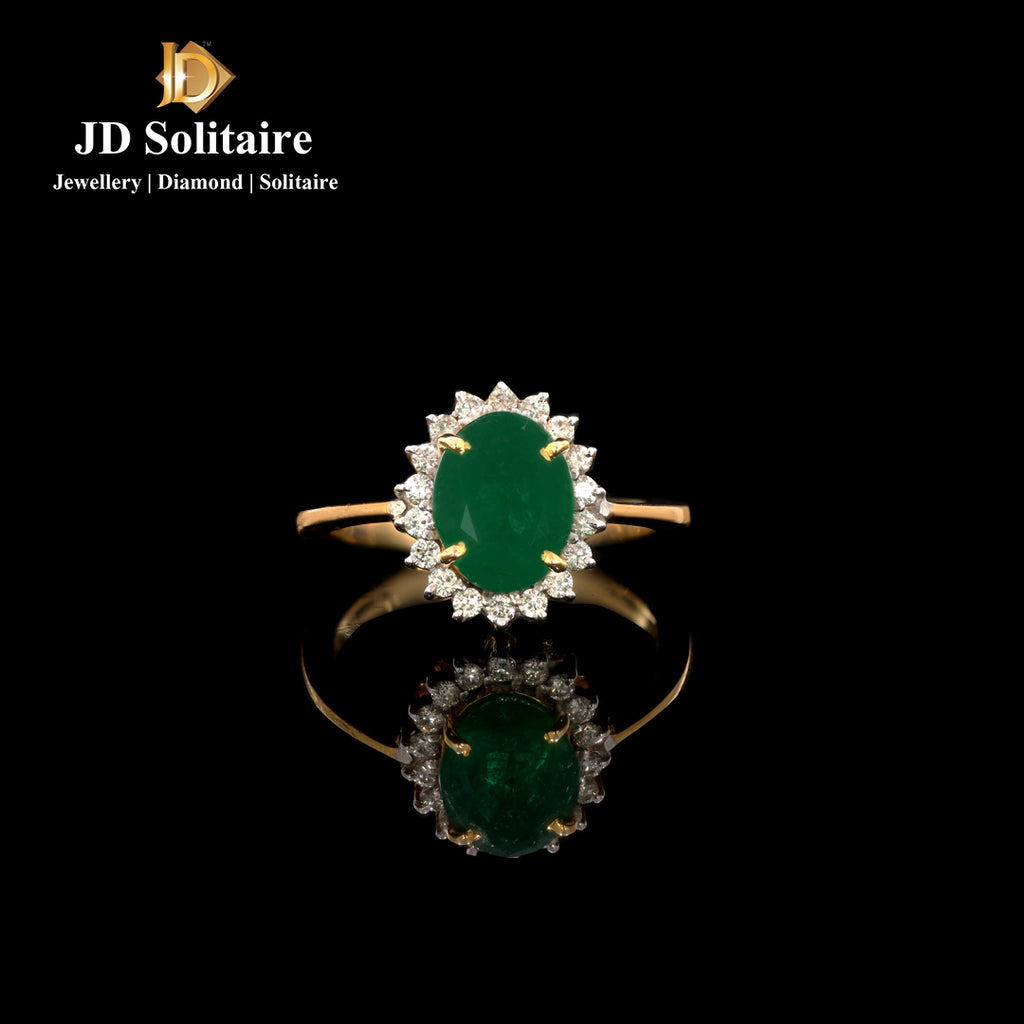 Emerald Diamonds Yellow Gold Ring