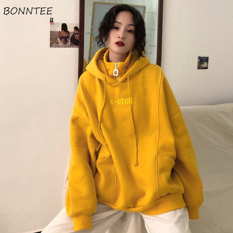 yellow oversized hoodie women's