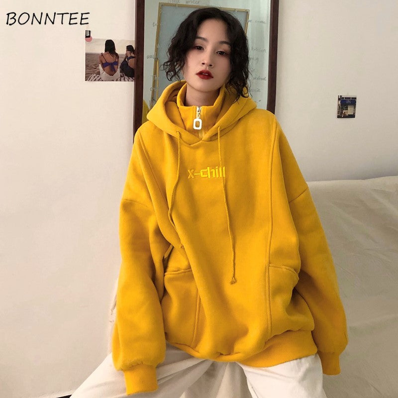 long yellow hoodie