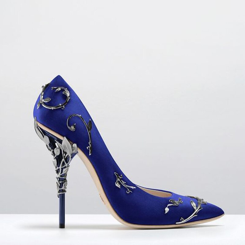 blue flower heels