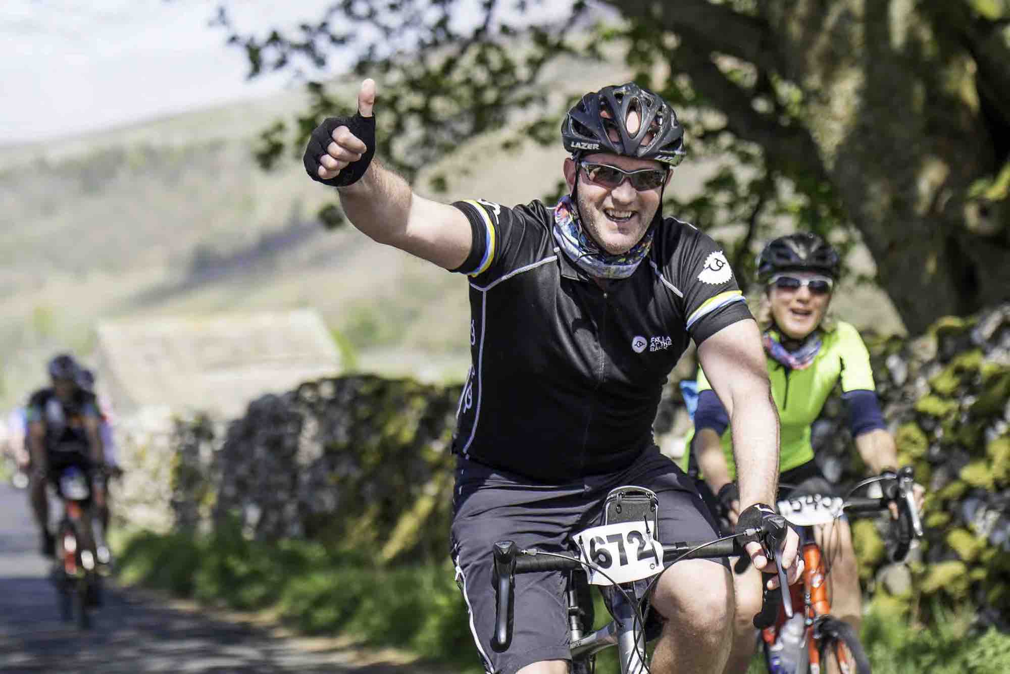 Yorkshire Cycling Sportive Fat Lad at the Back