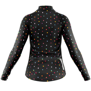 Women's Black Dotty Long Sleeve Cove Cycling Jersey - Fat Lad At The Back