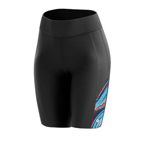 Women's Snazzy Black Padded 3/4 Cycling Leggings