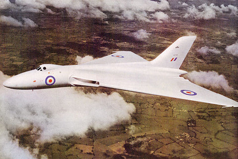 A photograph of Avro Type 698 VX770 in flight on 20 September 1958.