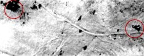 Aerial view of Jesse L. Brown and Thomas Hudner crash sight