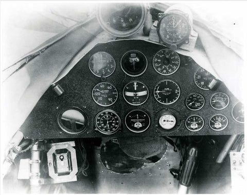 The instrument panel in NX7918, the Consolidated NY-2 Husky Jimmy Doolittle flew on the very first instrument flight from takeoff to landing.