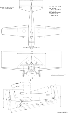 A line drawing of the Douglas A-1 aircraft