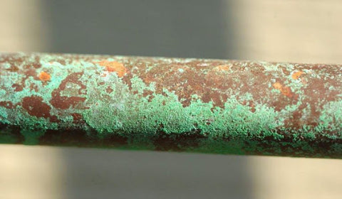 Green Copper Oxide on copper tubing